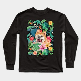 Tropical Red Akita 1 Long Sleeve T-Shirt